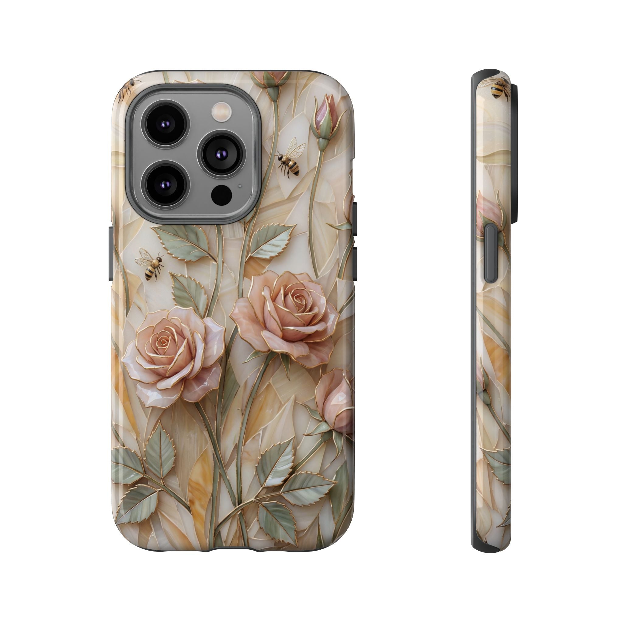 Vintage Blush Rose Floral Tough iPhone Protective Cover