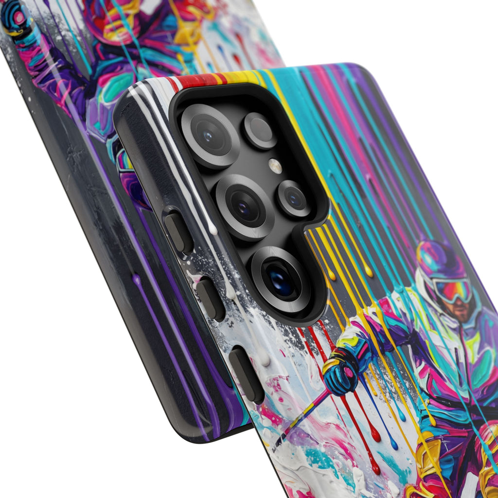 Colourful Skiing Drip Art Tough Samsung Galaxy Phone Case