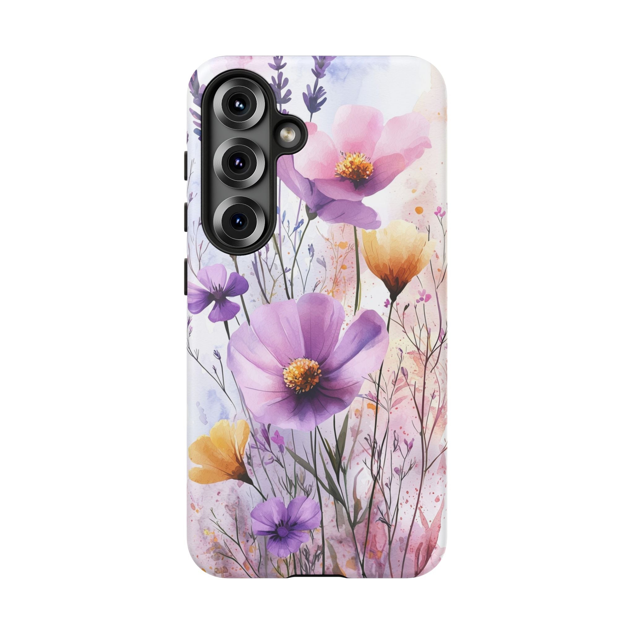 Floral Watercolour Tough Samsung Galaxy Case | Purple & Yellow Wildflowers