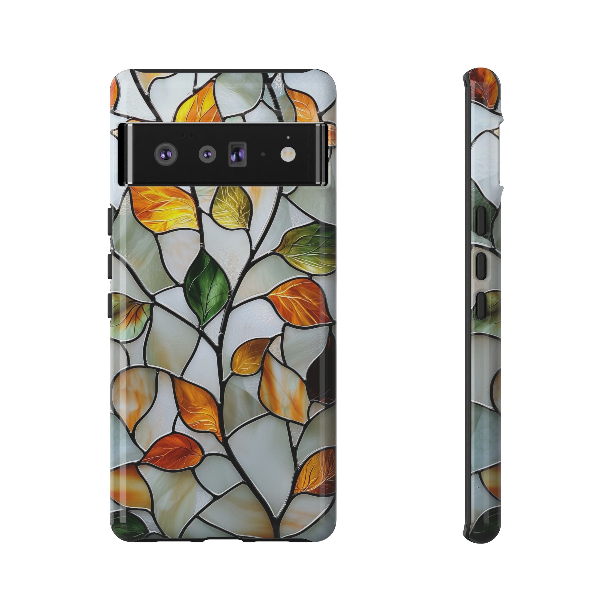 Stained Glass Autumn Leaves Mosaic Google Pixel Case