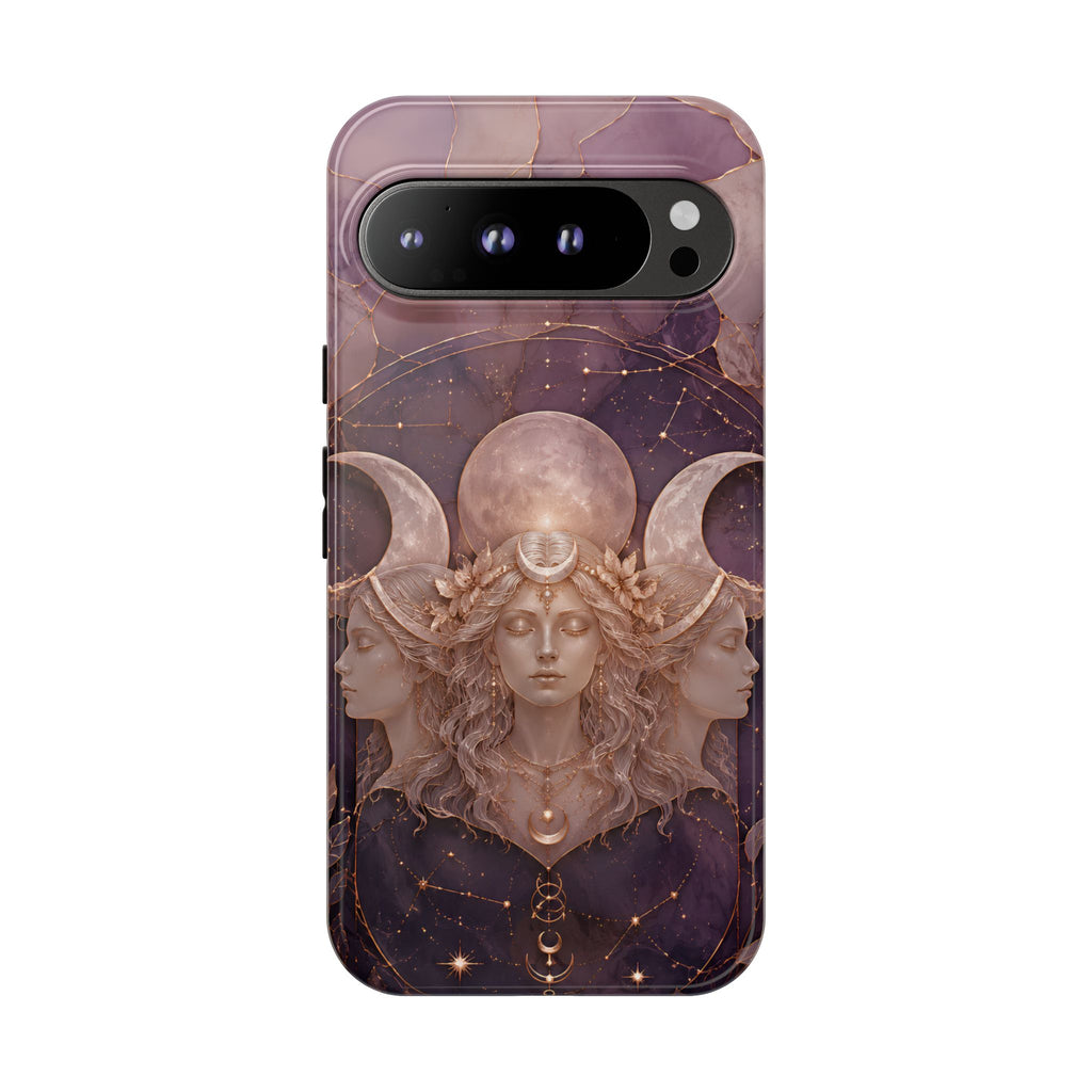 Triple Moon Goddess Google Pixel Phone Case | Witchy Celestial Phone Case