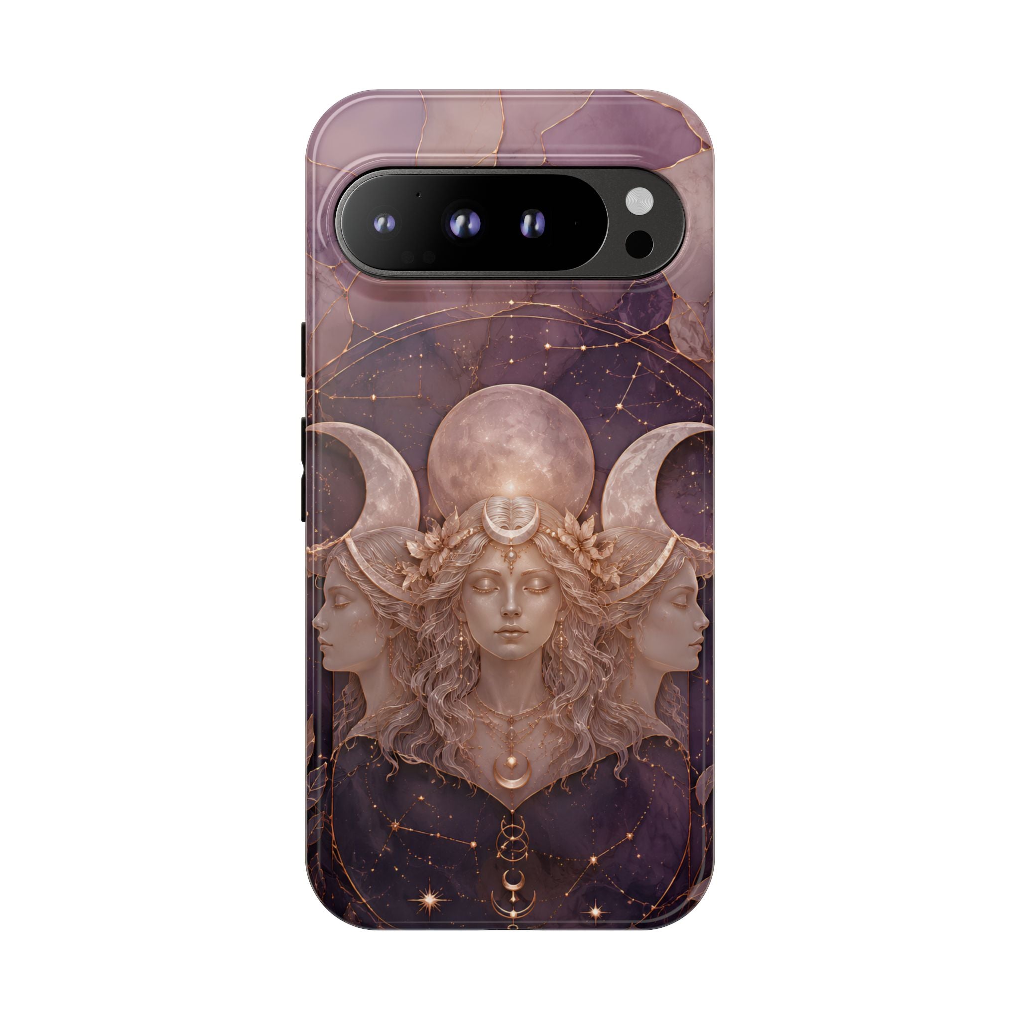 Triple Moon Goddess Google Pixel Phone Case | Witchy Celestial Phone Case