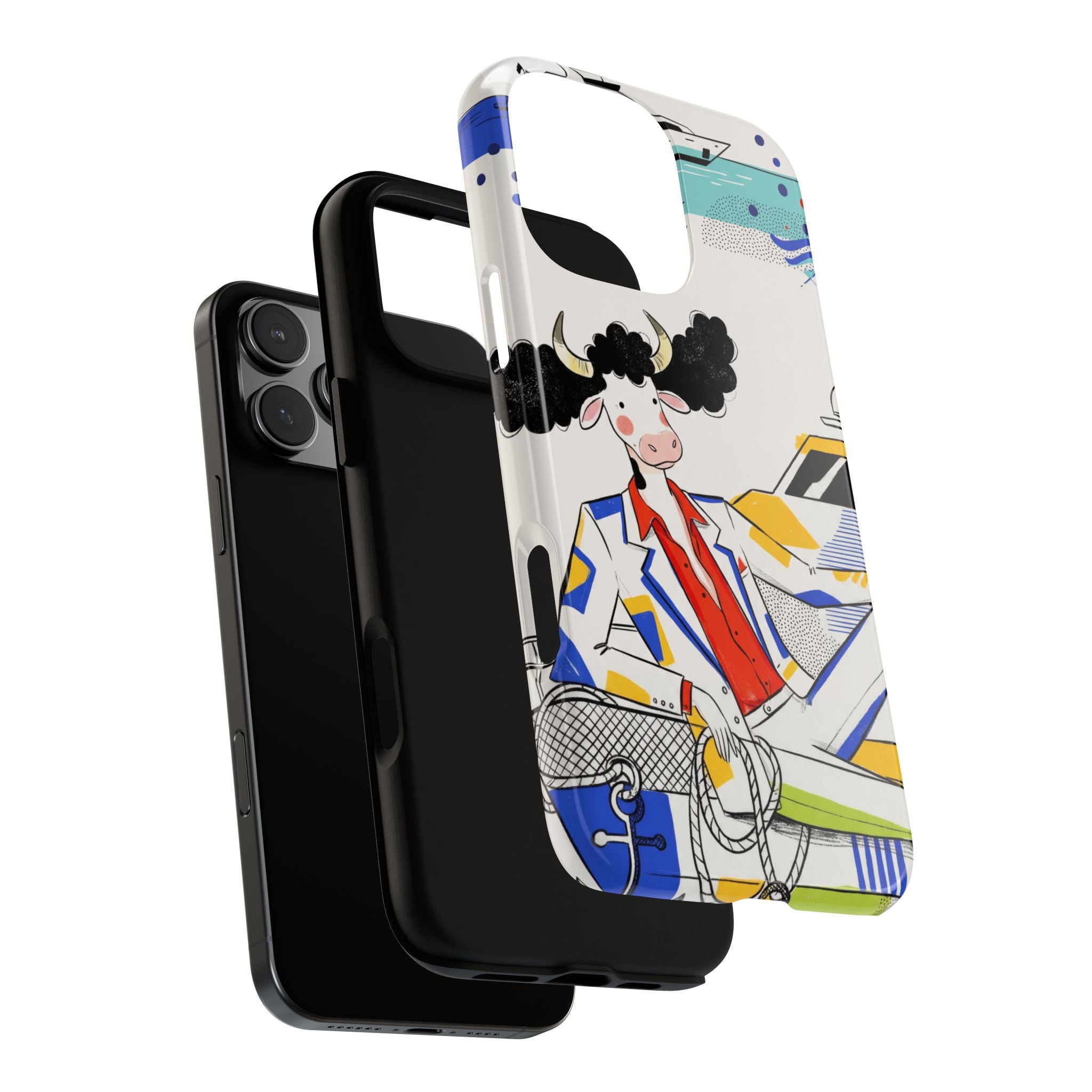 Nautical Cow Graphic Protective iPhone Case