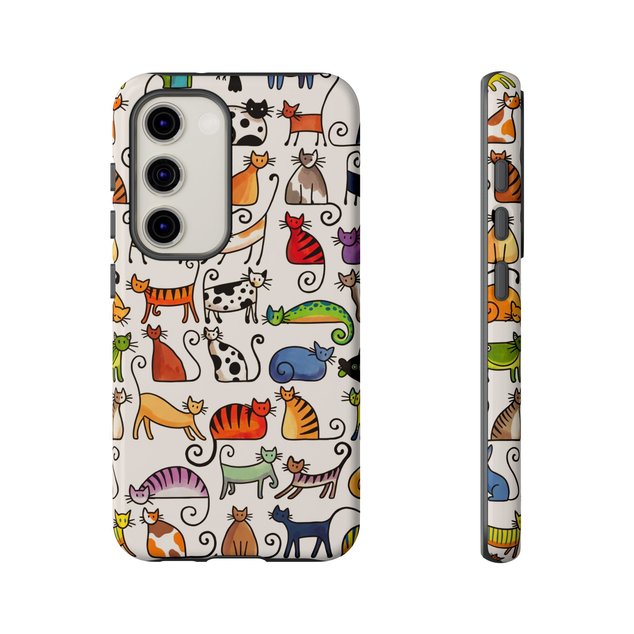 Cat Pattern Tough Samsung Galaxy Case | Colourful Cartoon Cats
