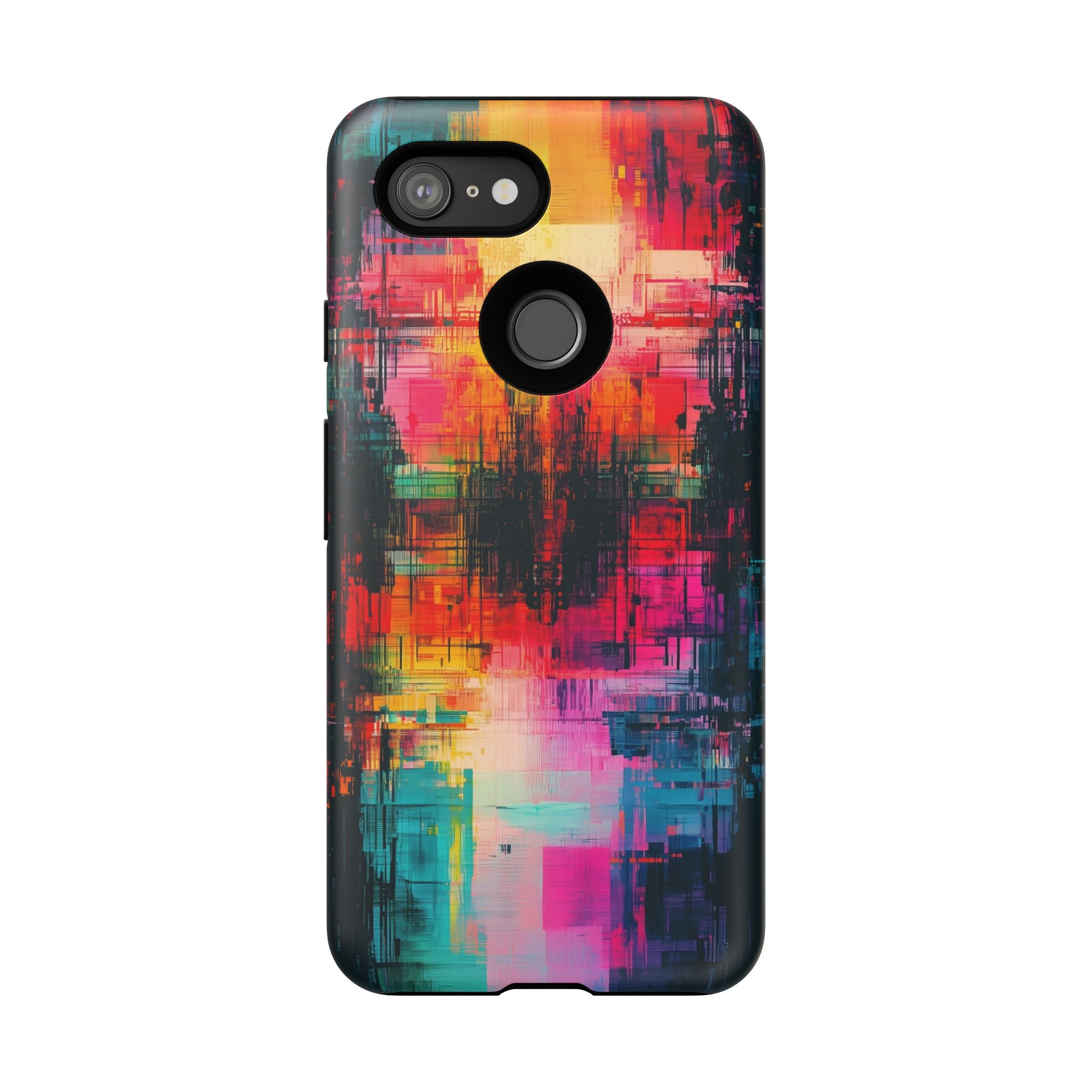 Abstract Neon Glitch Art Tough Google Pixel Case