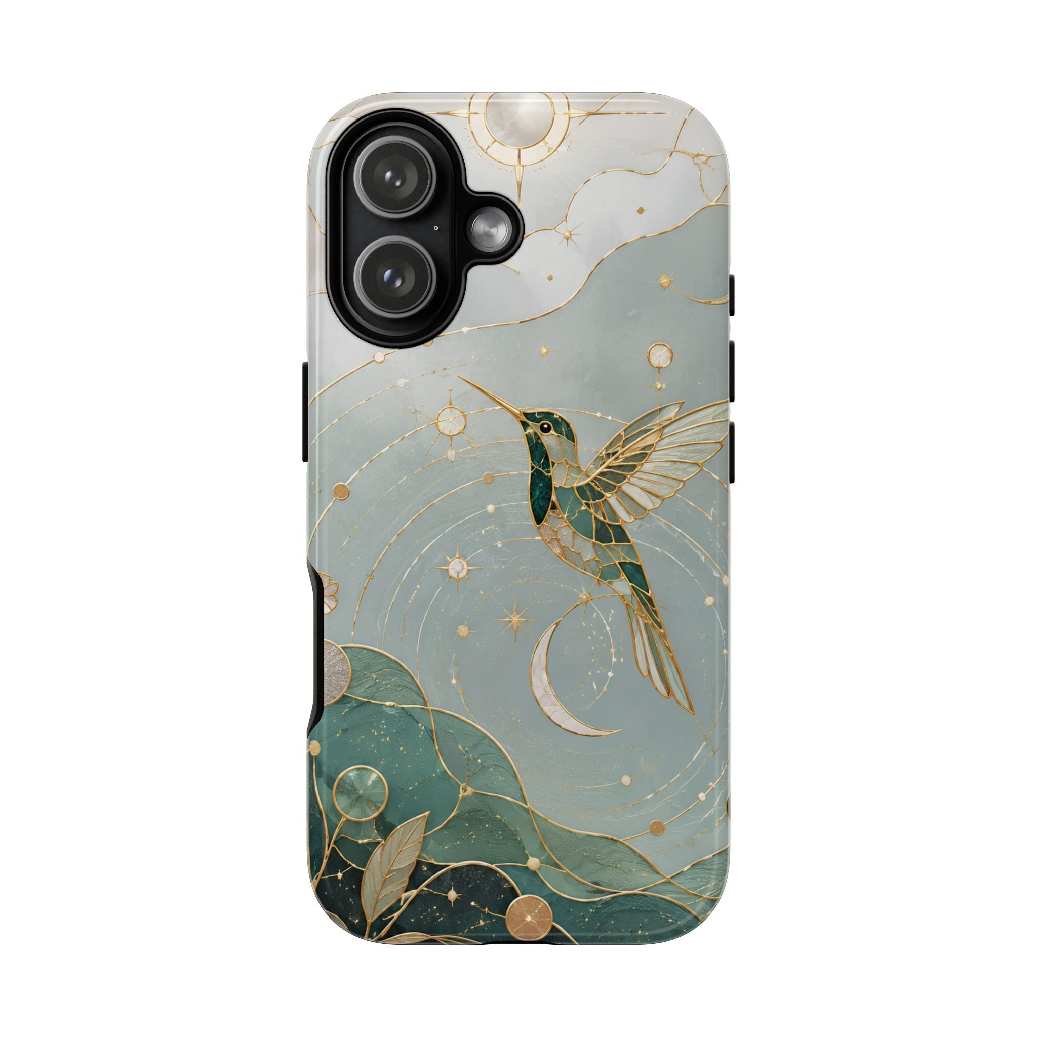 Celestial Hummingbird iPhone Case | Moon & Bird iPhone Case