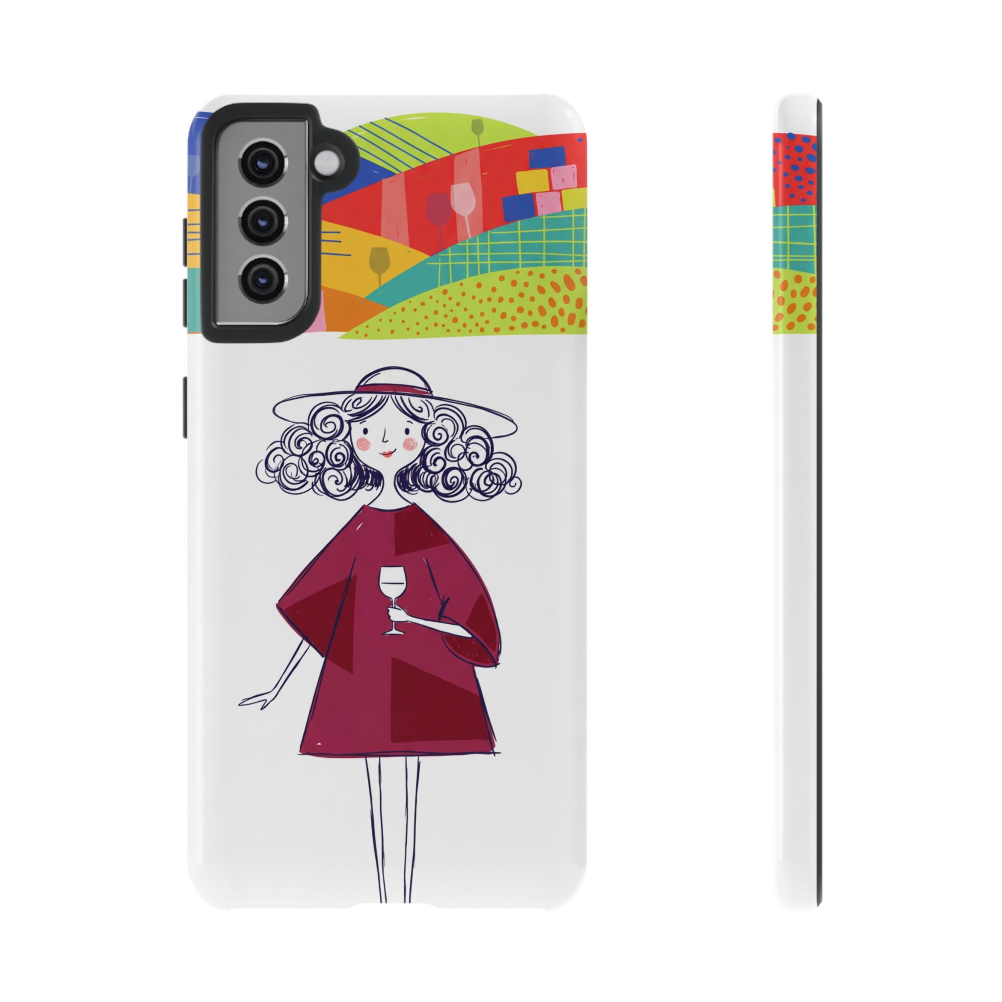Colourful Artistic Wine Lady Samsung Galaxy Phone Case