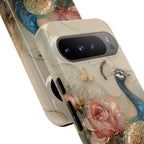 Peacock & Rose Google Pixel Phone Case | Vintage Floral Phone Case