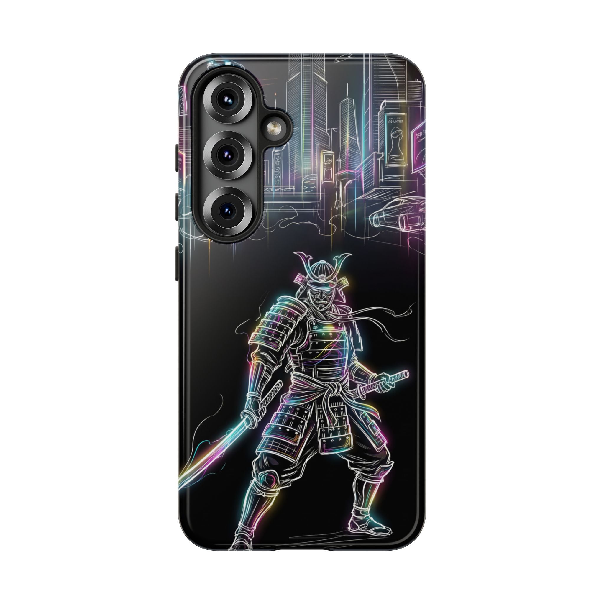 Neon Samurai Samsung Galaxy Phone Case | Cyberpunk City Armor