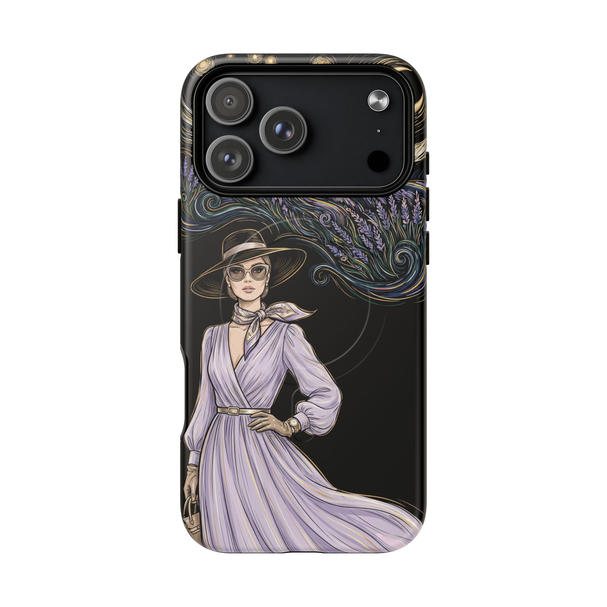 Starry Night Lavender Woman MagSafe iPhone Case | Artistic Protective Tough Case