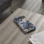 Custodia per Google Pixel in ceramica blu con motivo tartaruga marina