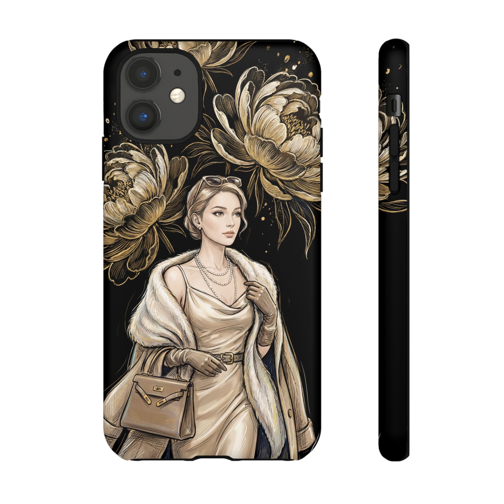 Elegant Vintage Lady Floral iPhone Case | Chic Protective Cover for Women