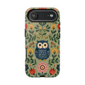 Floral Owl Tough iPhone Case | Cute Botanical Protective Cover
