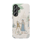 Artist in Paris Samsung Galaxy Phone Case | Vintage Painter Street Scene Protective Cover