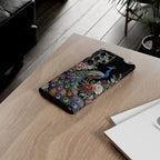 Peacock Moon Tough Samsung Galaxy Phone Case | Elegant Floral Phone Case