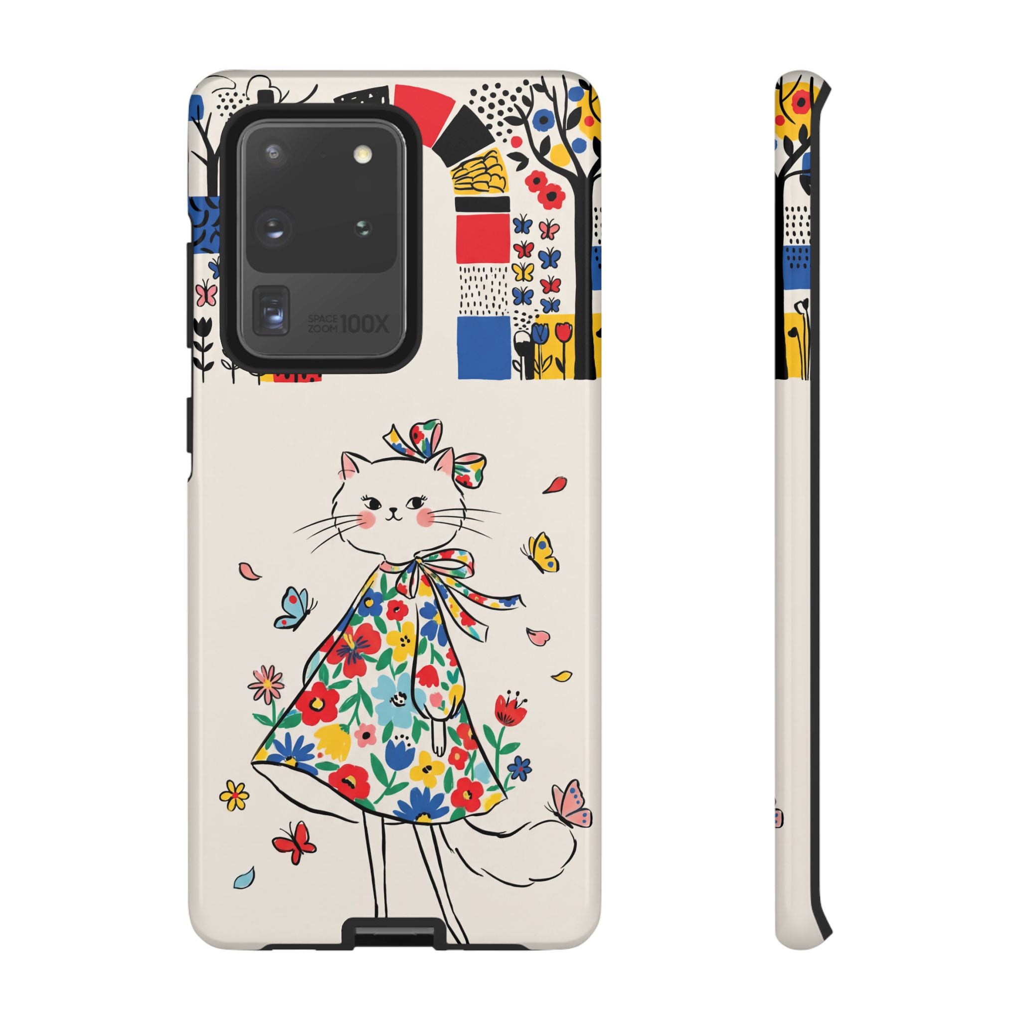 Floral Kitty Samsung Galaxy Phone Case | Cute Cat