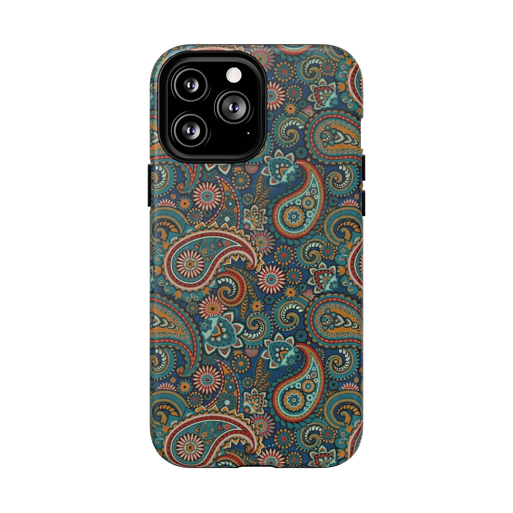 Batik Teal Paisley Tough MagSage iPhone Case