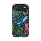 Ocean Creatures Tough iPhone Case | Whale, Octopus & Turtle Underwater Pattern
