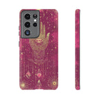 Mystic Hamsa Samsung Galaxy Case | Gold Palm & All-Seeing Eye on Magenta Galaxy