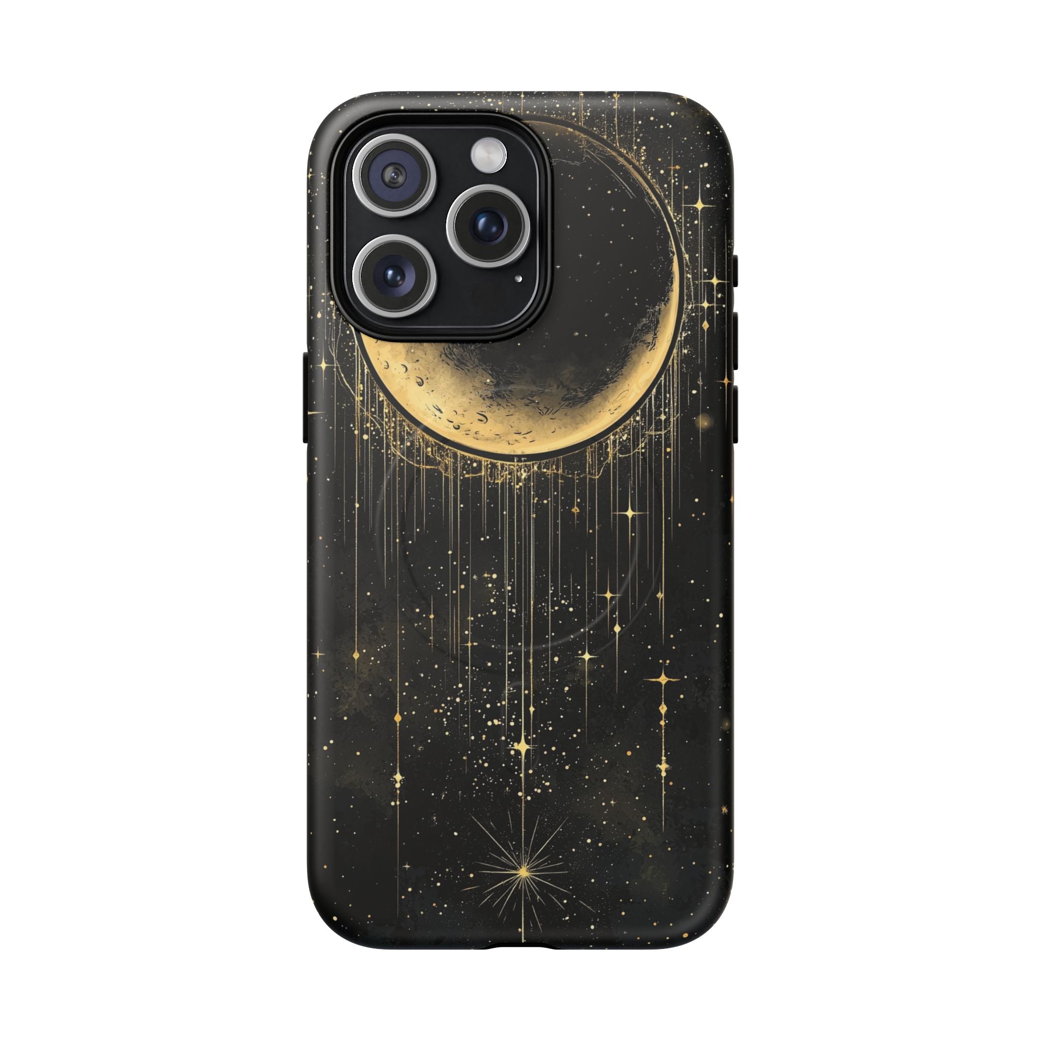 Custodia resistente MagSafe per iPhone Moonlit Crescent | Cielo notturno con stelle dorate