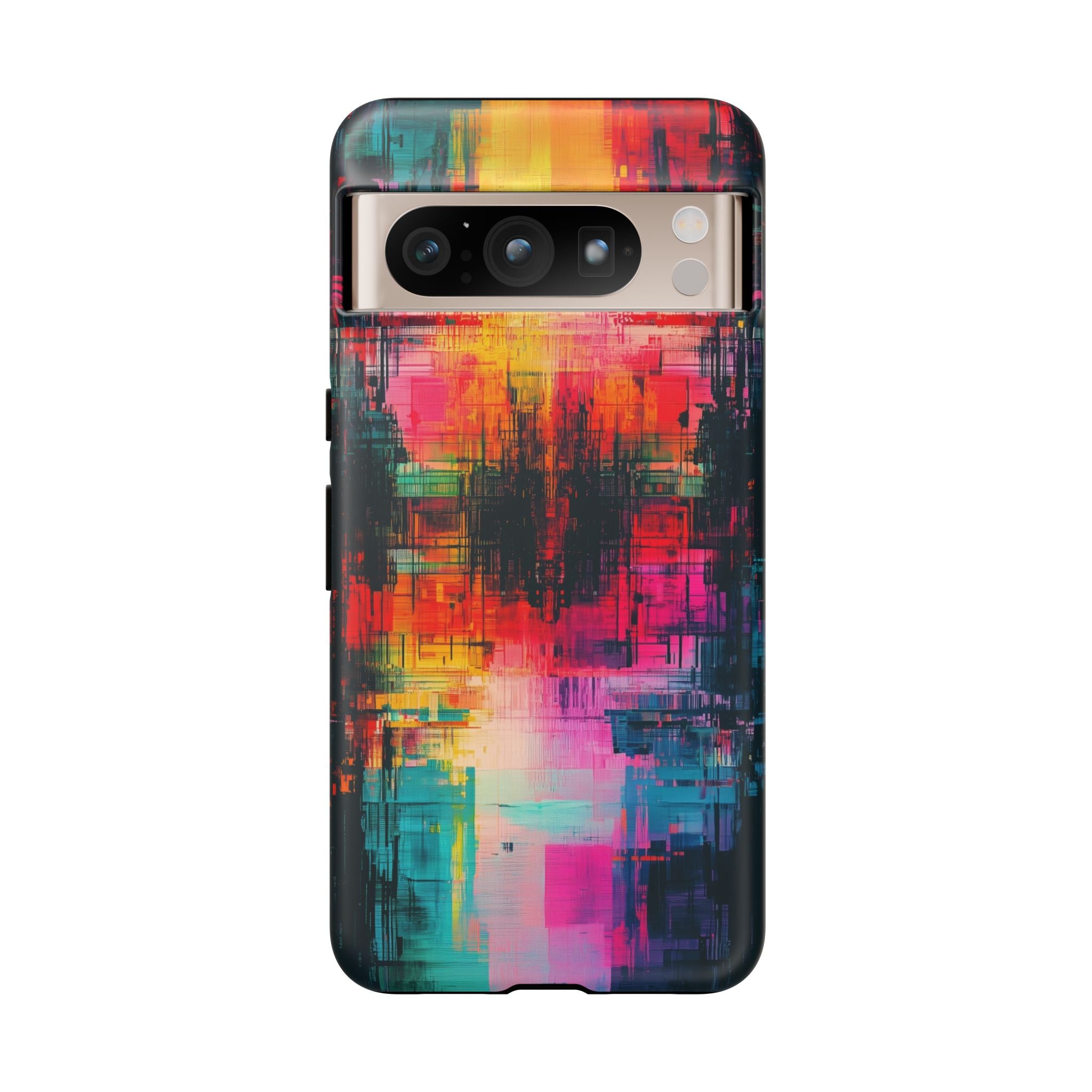 Abstract Neon Glitch Art Tough Google Pixel Case