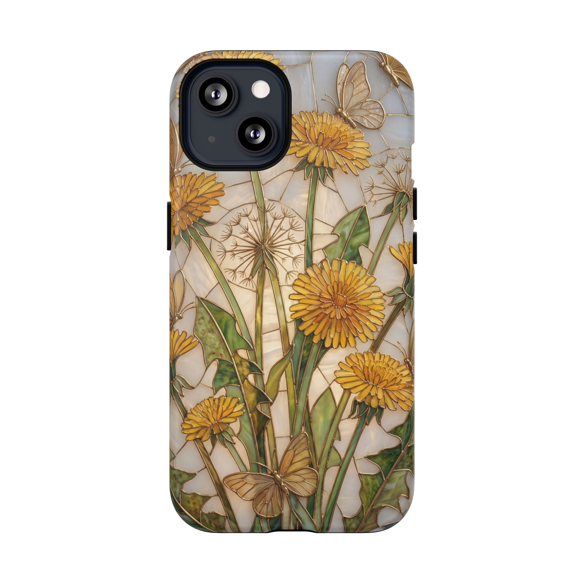 Dandelion Garden Tough MagSafe Phone Case — Floral Yellow Butterflies