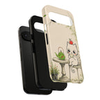 Cute Cat Tea Time Google Pixel Phone Case | Kawaii Kitten with Apple Design