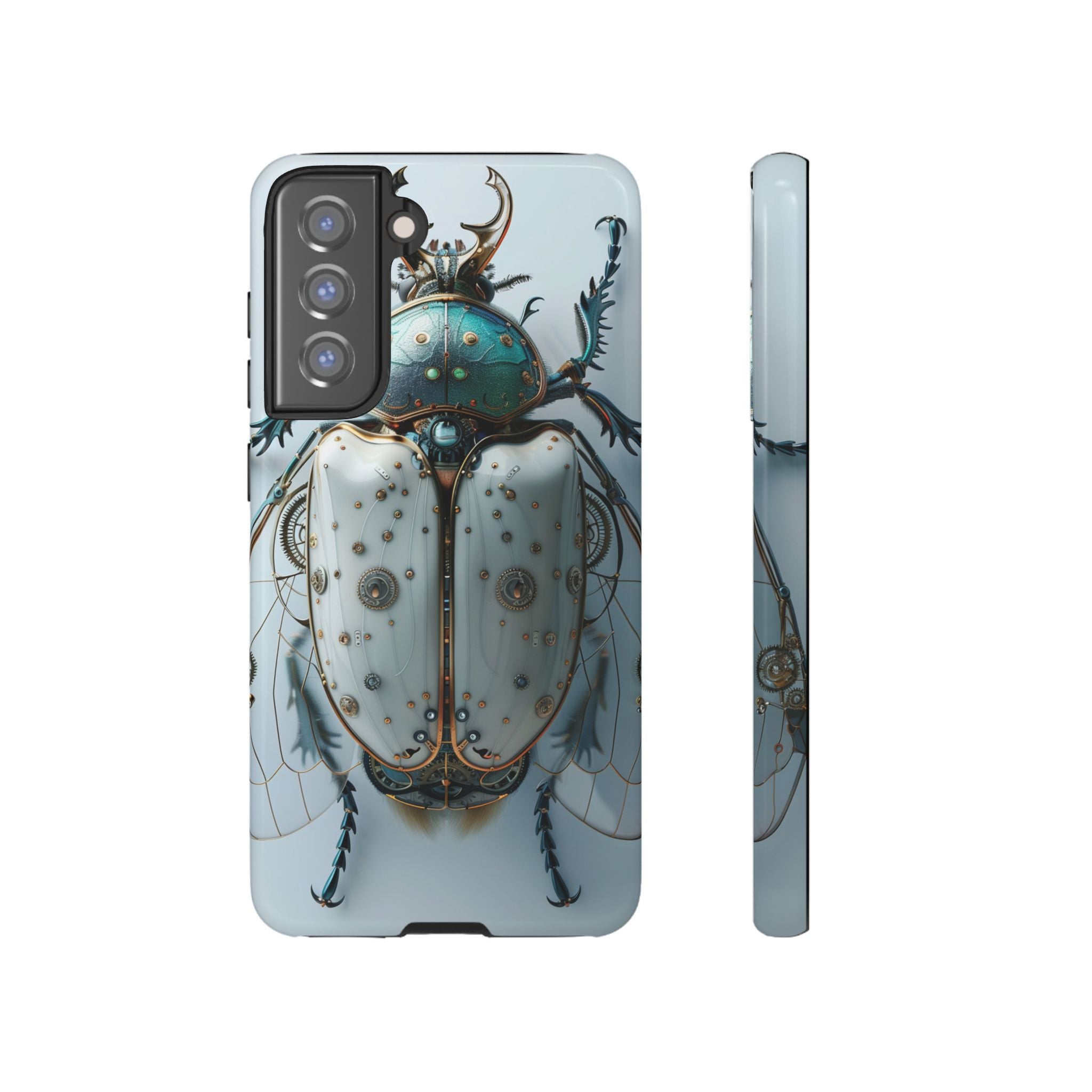 Steampunk White Beetle Protective Tough Samsung Galaxy Case