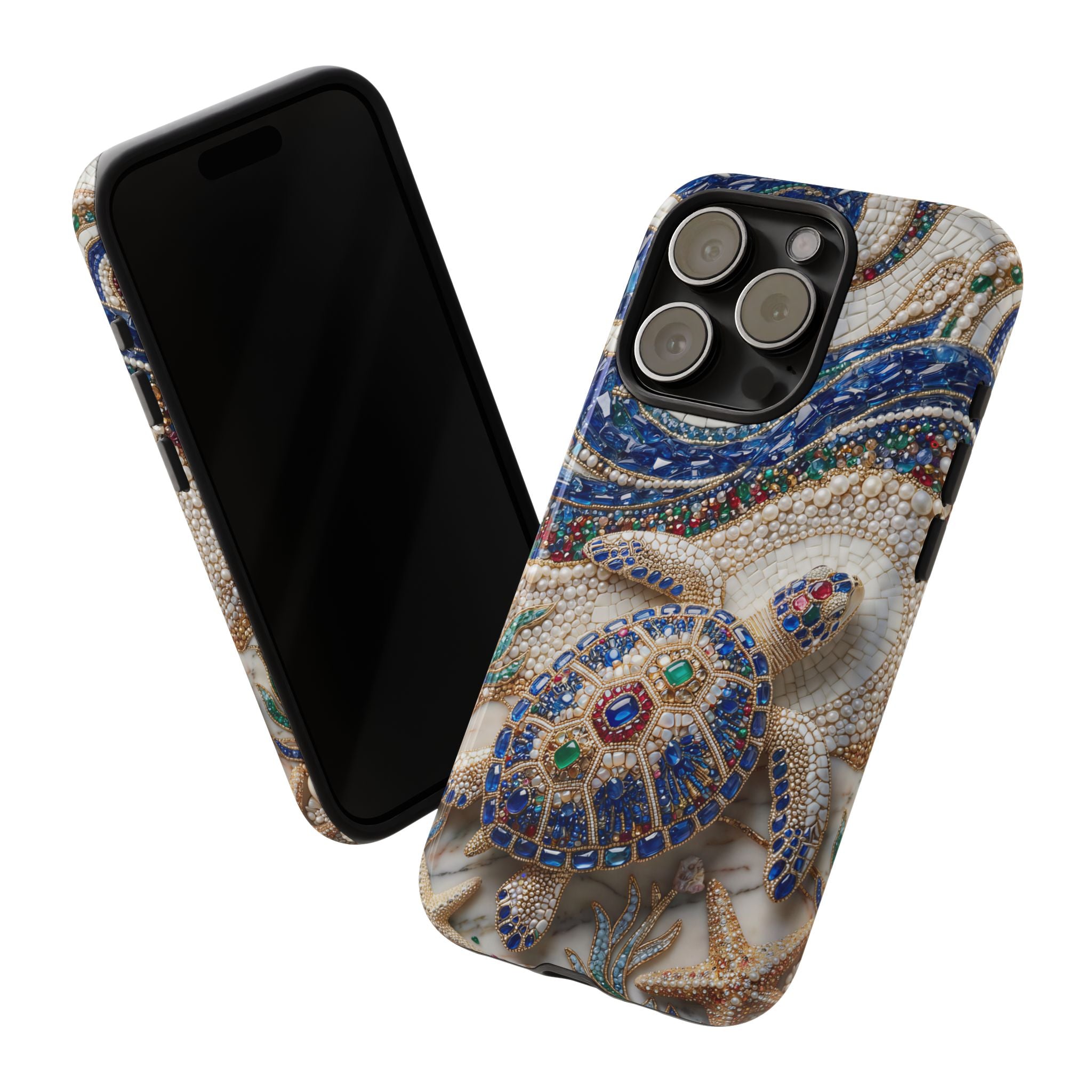 Sea Turtle Mosaic iPhone Case – Decorative Ocean Art Protective Case