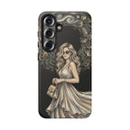 Custodia per telefono Samsung Galaxy robusta con ghirlanda floreale donna elegante