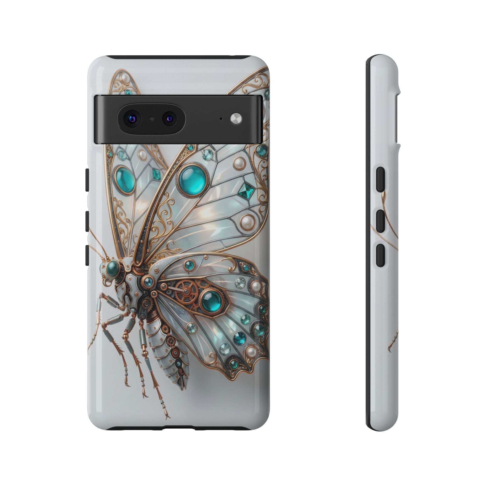 Butterfly Gem Phone Case — Steampunk Teal Jewel Google Galaxy Case