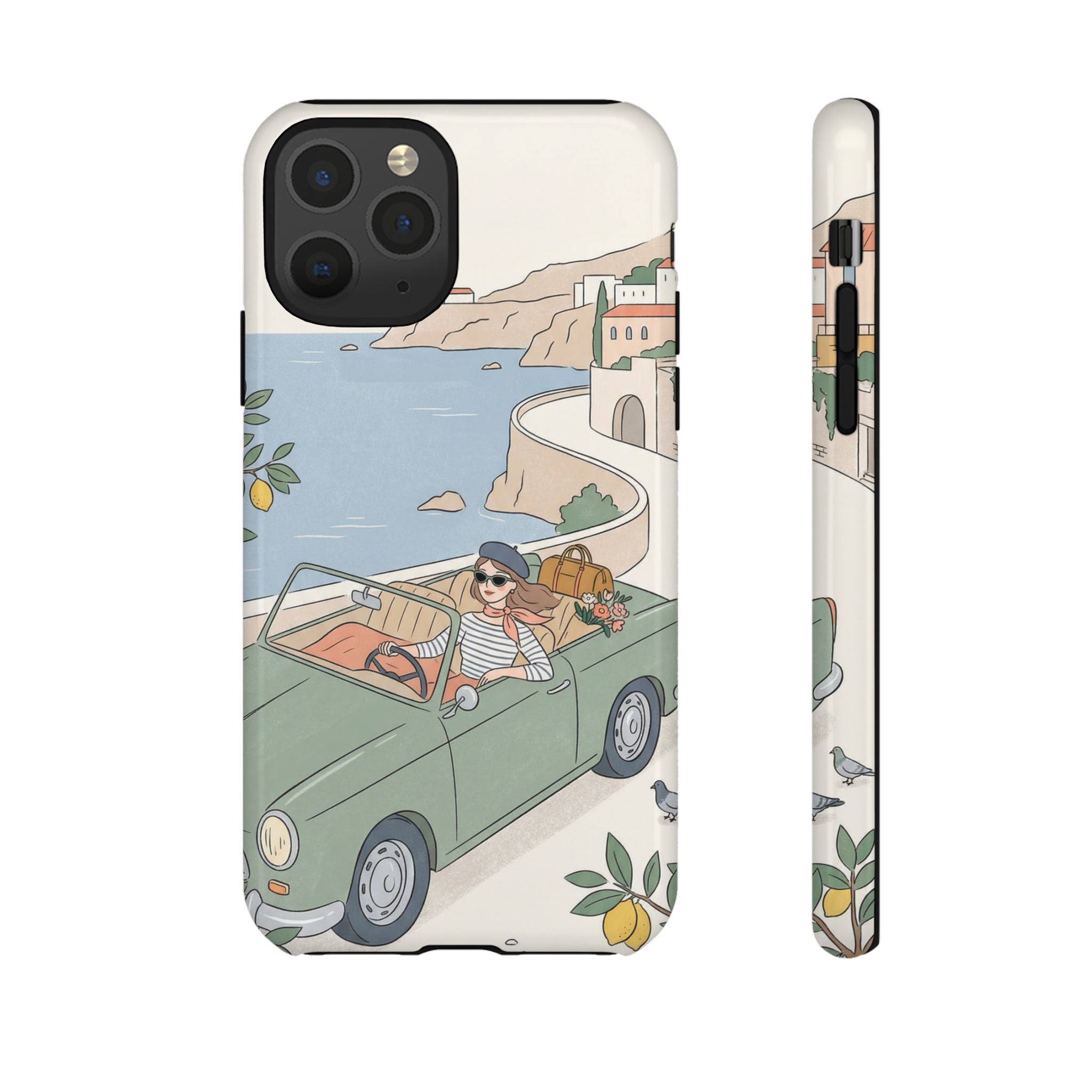 Retro Coastal Road Trip Design iPhone Case