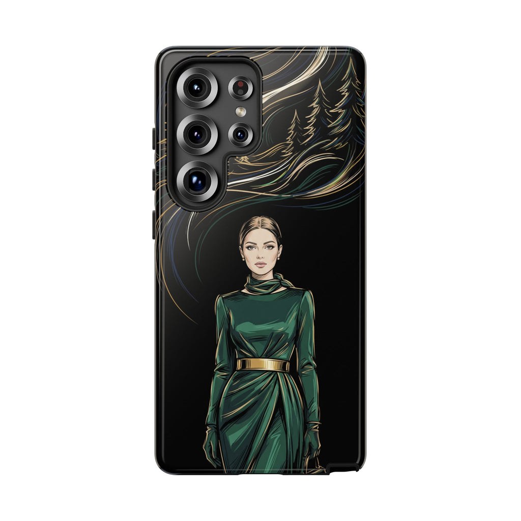 Elegante custodia per telefono Samsung Galaxy con donna della foresta