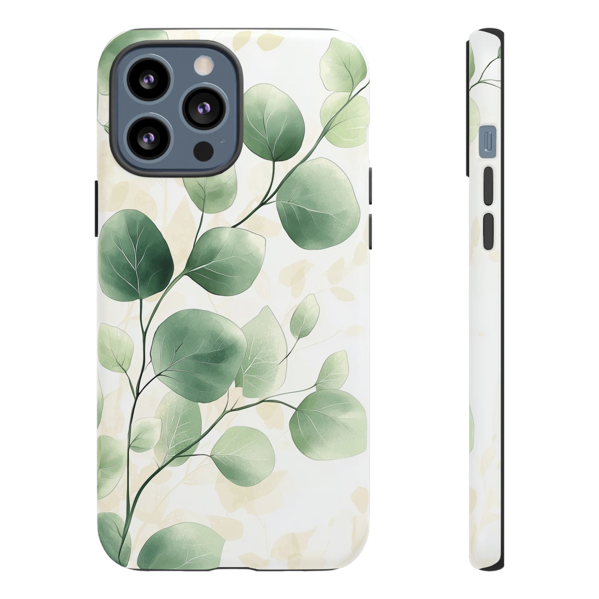 Botanical Eucalyptus Tough iPhone Case | Green Watercolour Leaf
