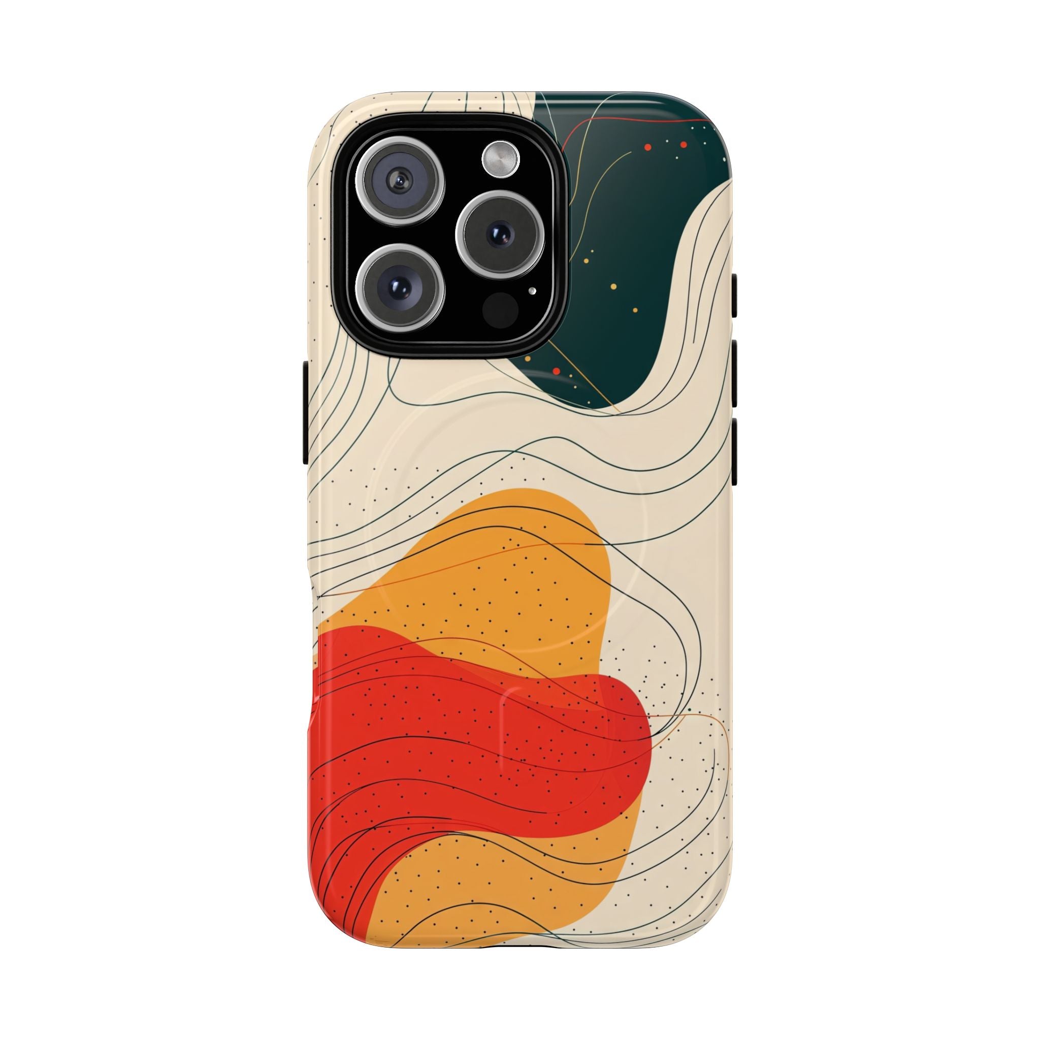 Abstract Retro Waves MagSafe iPhone Case | Colourful Modern Art