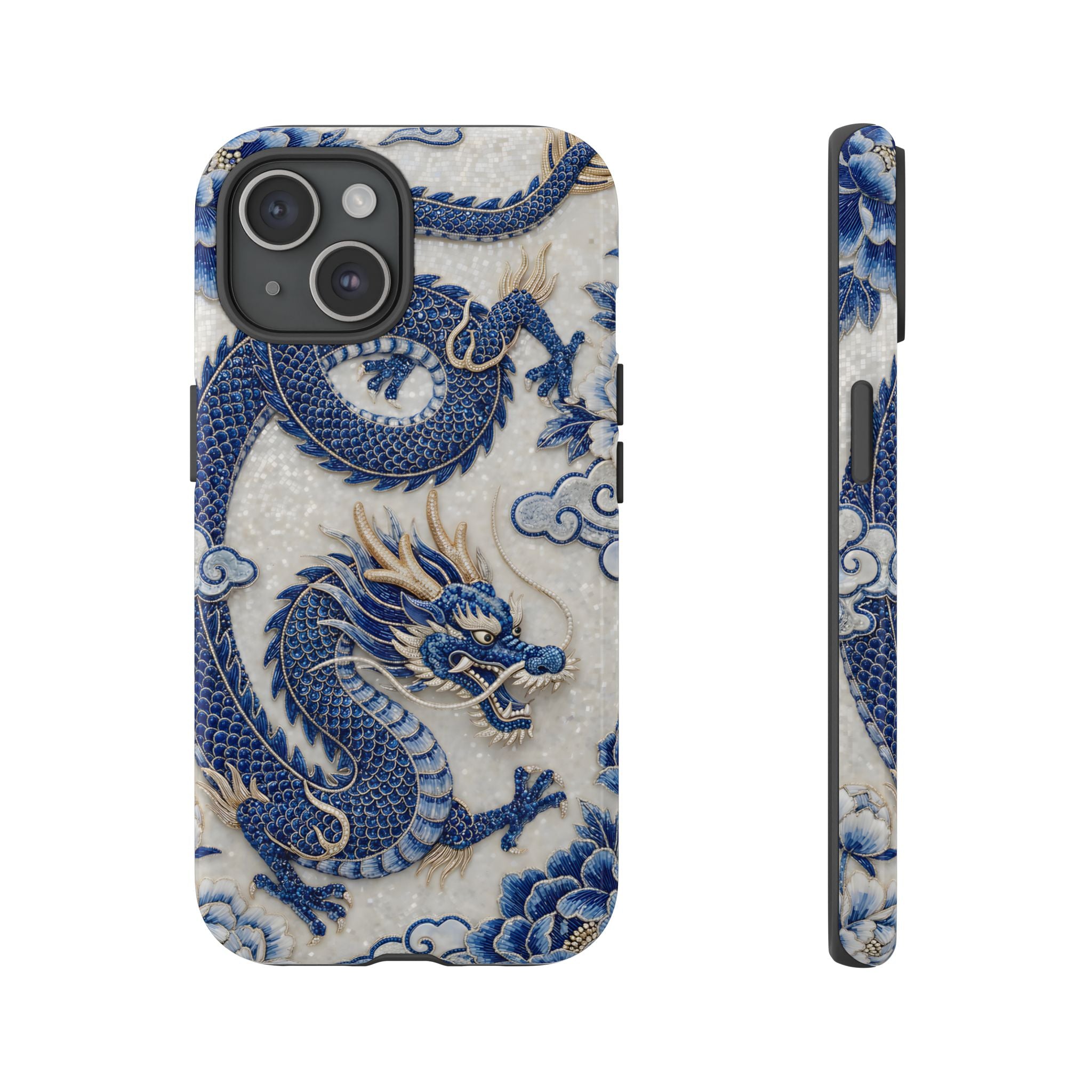Asian Zodiac Dragon iPhone Case V2 | Blue & White Porcelain Luxury Protective Case | Year of the Dragon Gift