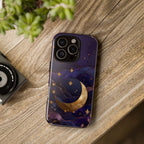 Moon & Stars iPhone Case | Celestial Crescent Moon iPhone Case