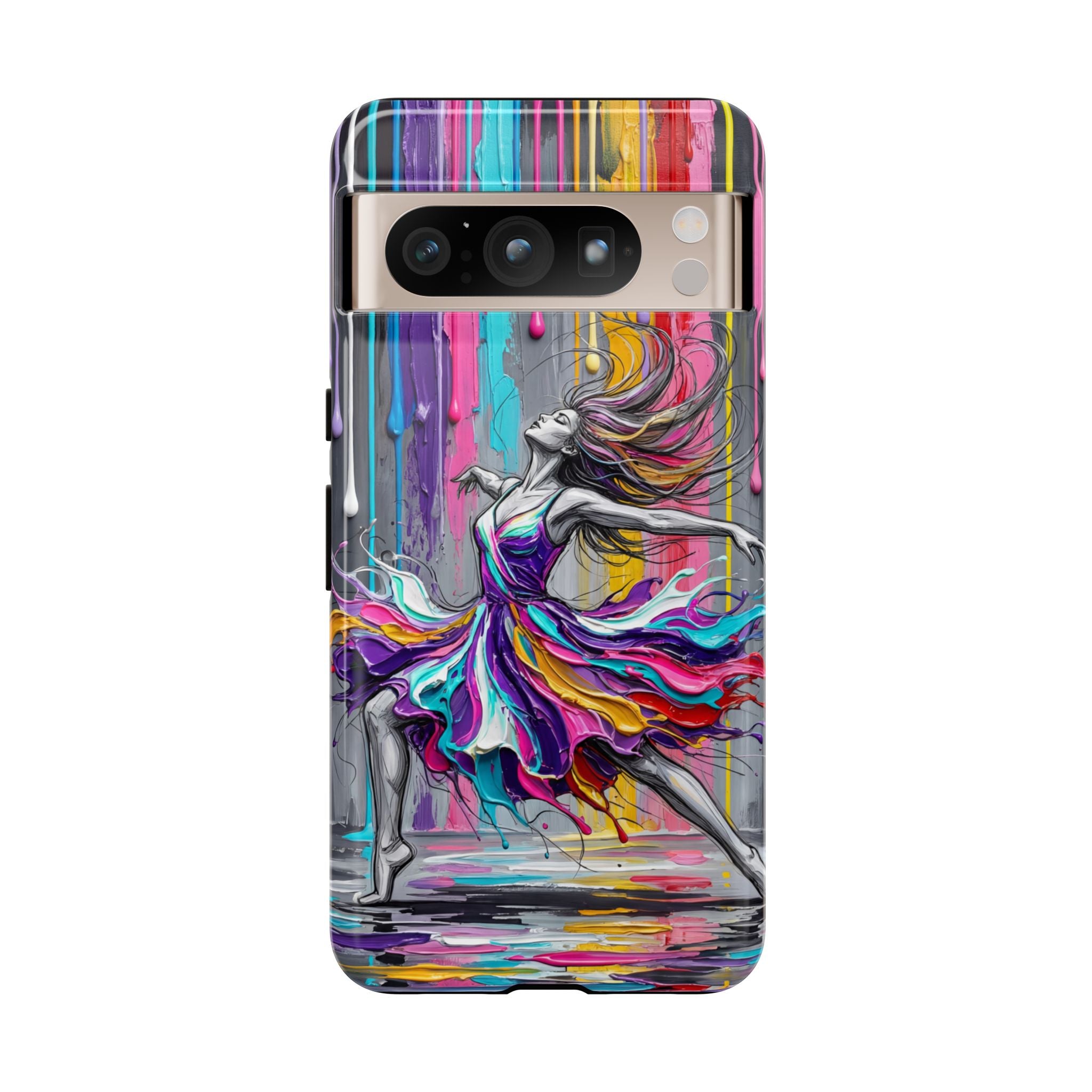 Colorful Dancer Tough Google Pixel Phone Case | Vibrant Drip Art Protective Cover