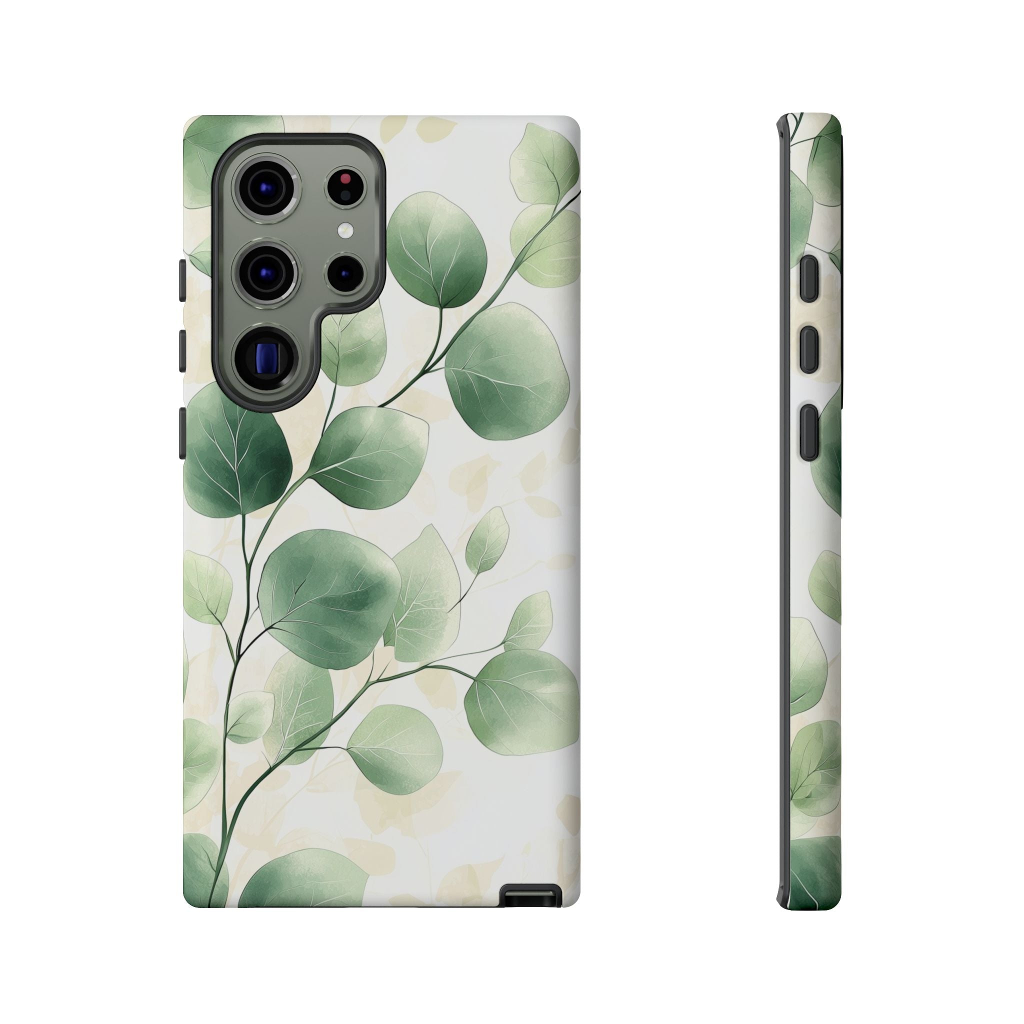 Botanical Eucalyptus Tough Samsung Galaxy Phone Case | Green Watercolour Leaf