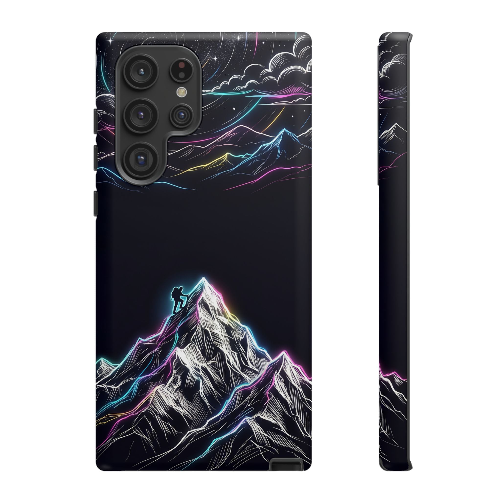 Mount Everest Neon Samsung Galaxy Phone Case | Dark Cosmic Climber Protective Cover
