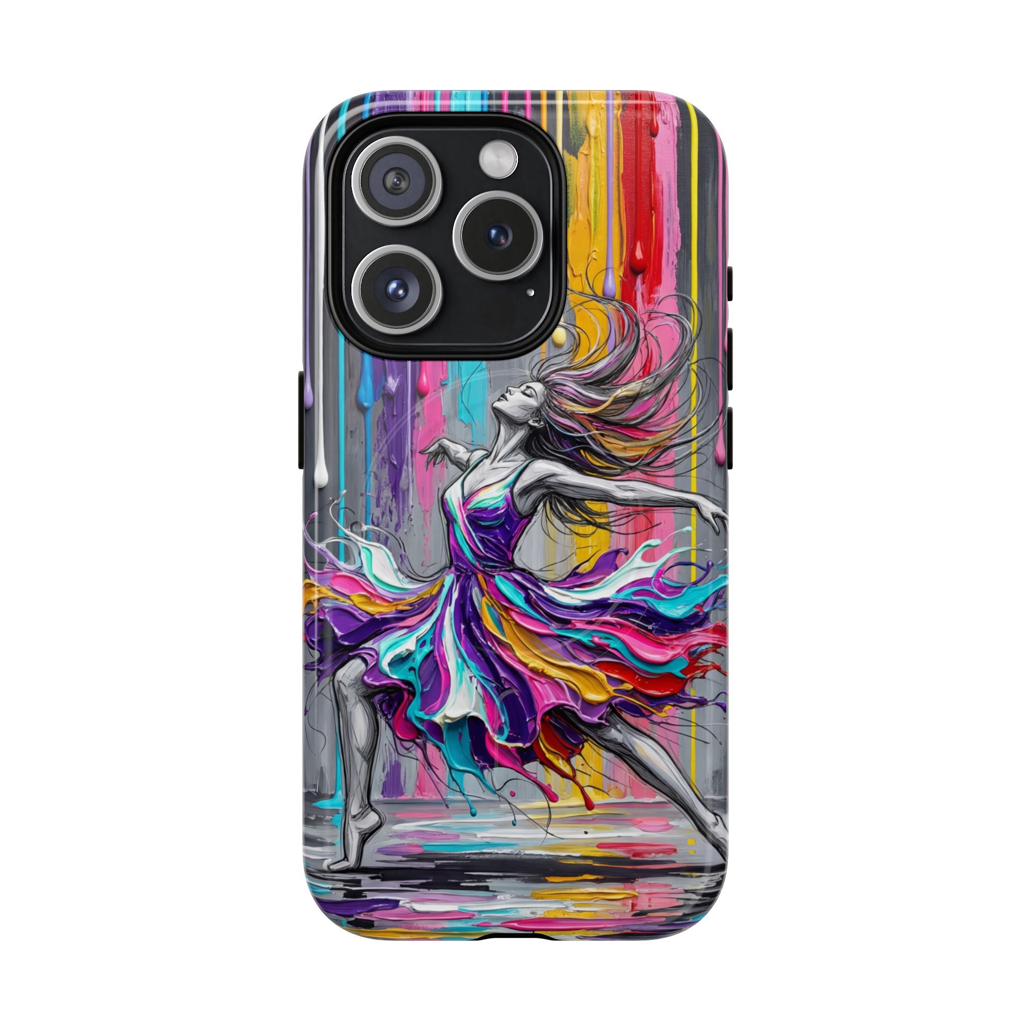 Colorful Dancer Tough MagSafe iPhone Case | Vibrant Drip Art Protective Cover