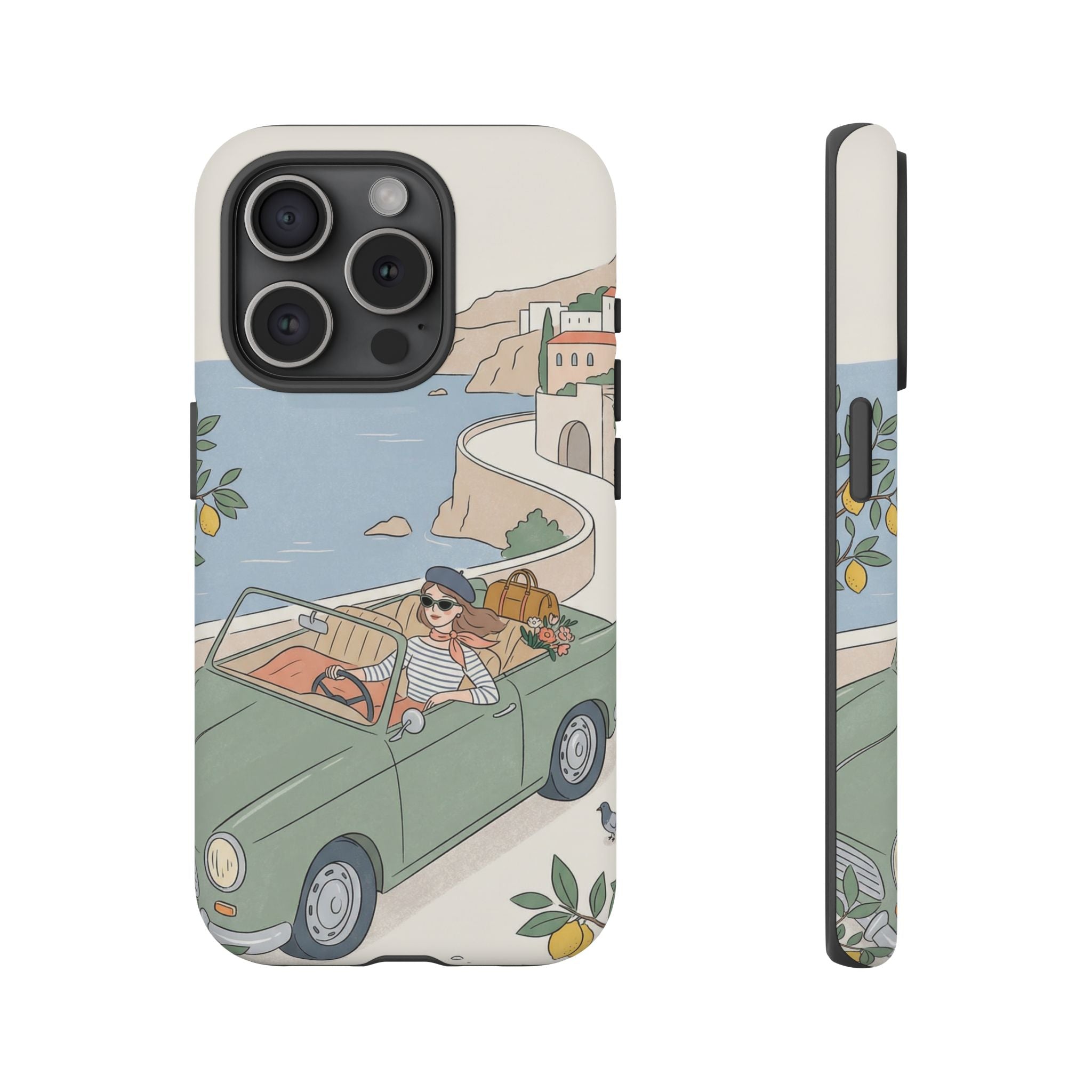 Retro Coastal Road Trip Design iPhone Case