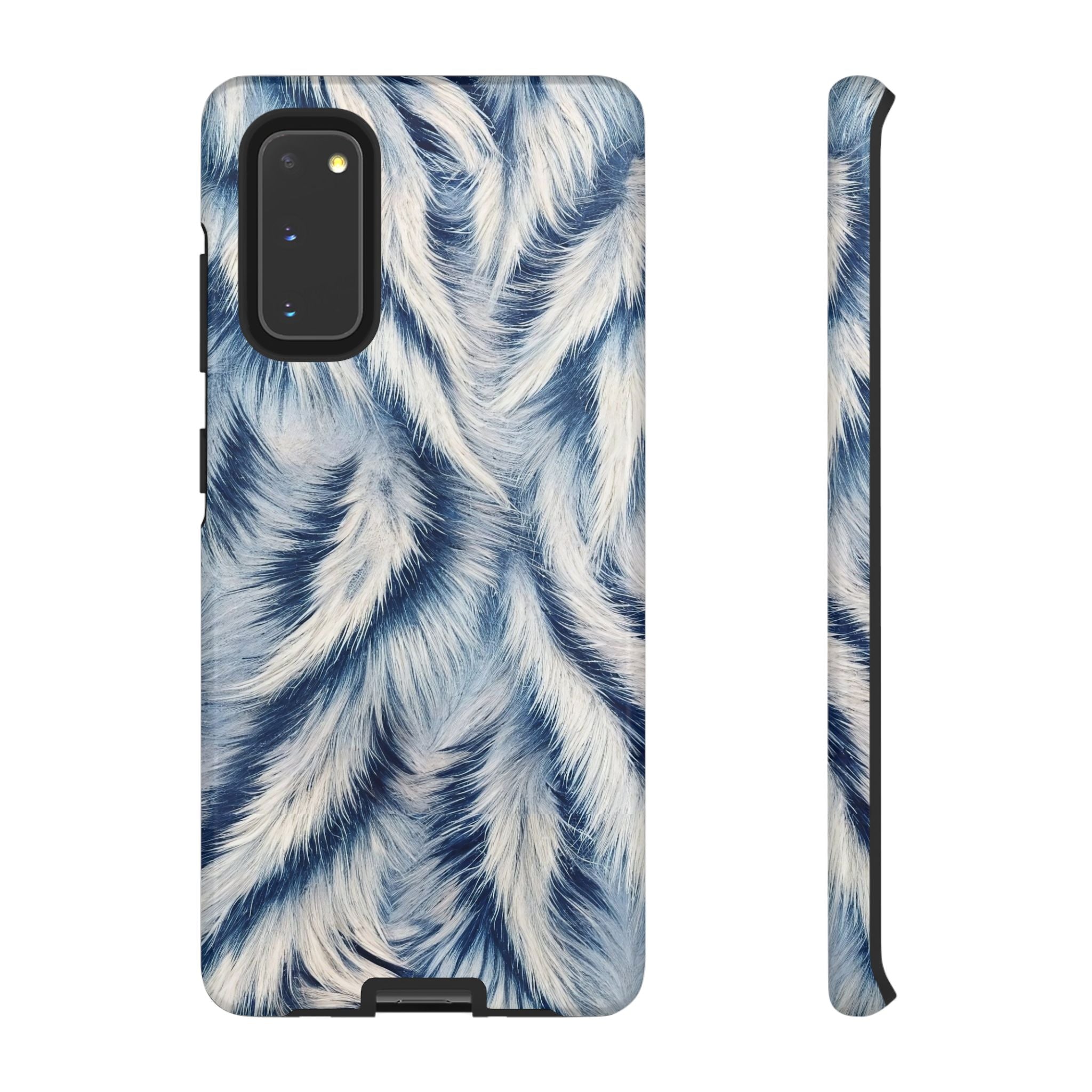 Blue Faux Fur Texture Protective Tough Samsung Galaxy Case