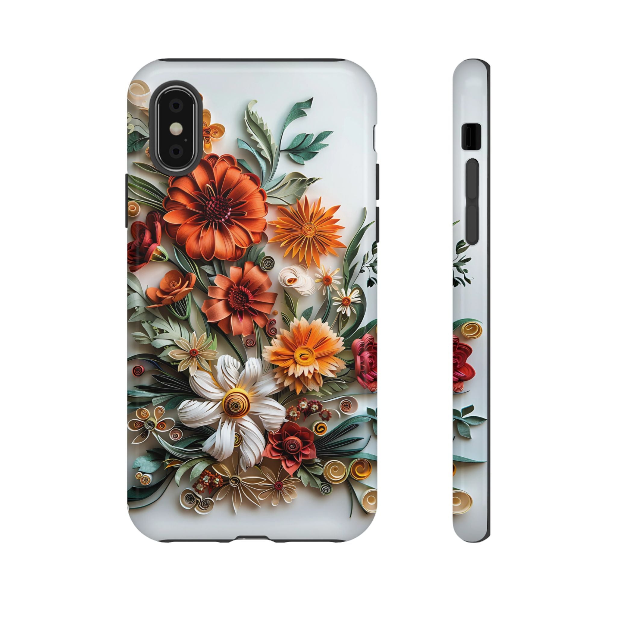 Floral Quilling Tough iPhone Case — Orange Daisy