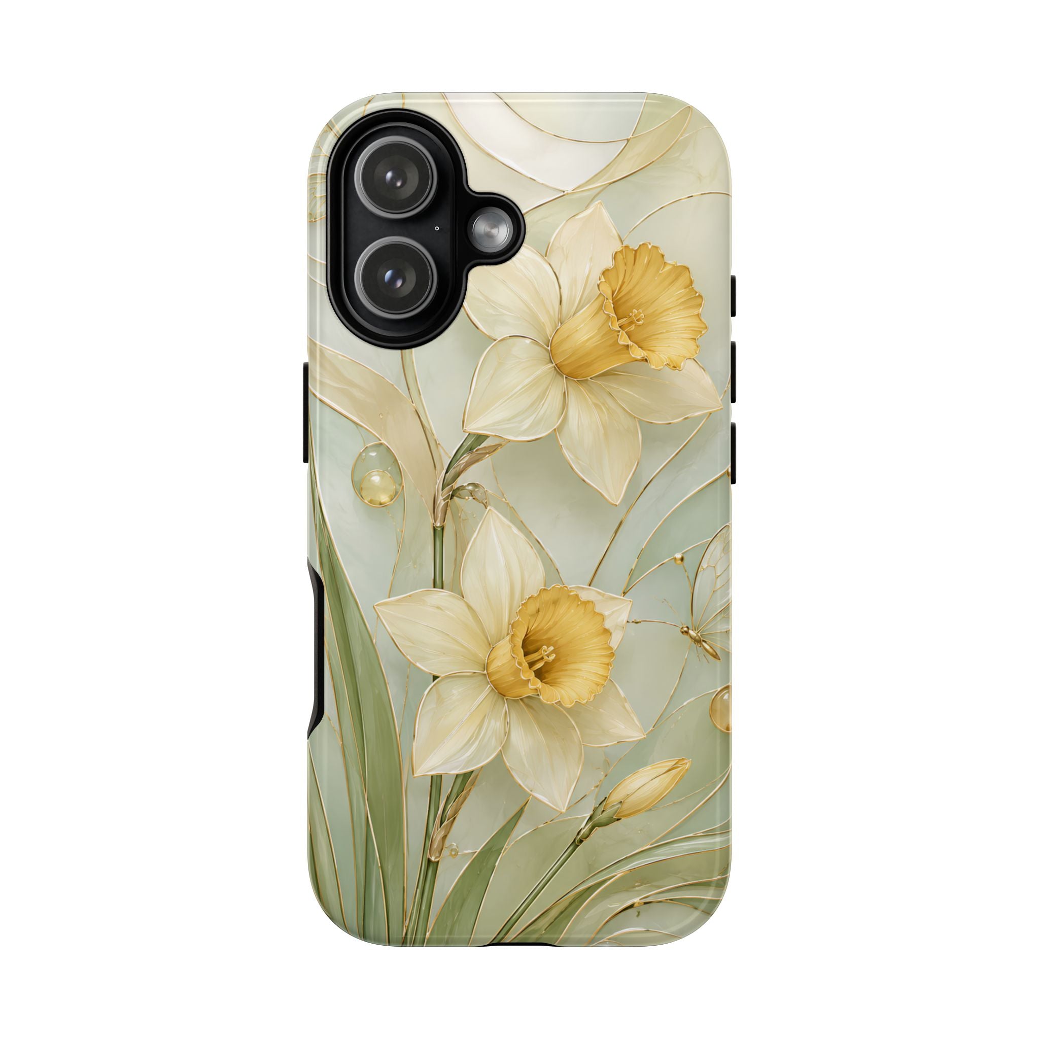 Stained Glass Daffodil iPhone Case | Yellow Floral Phone Cover