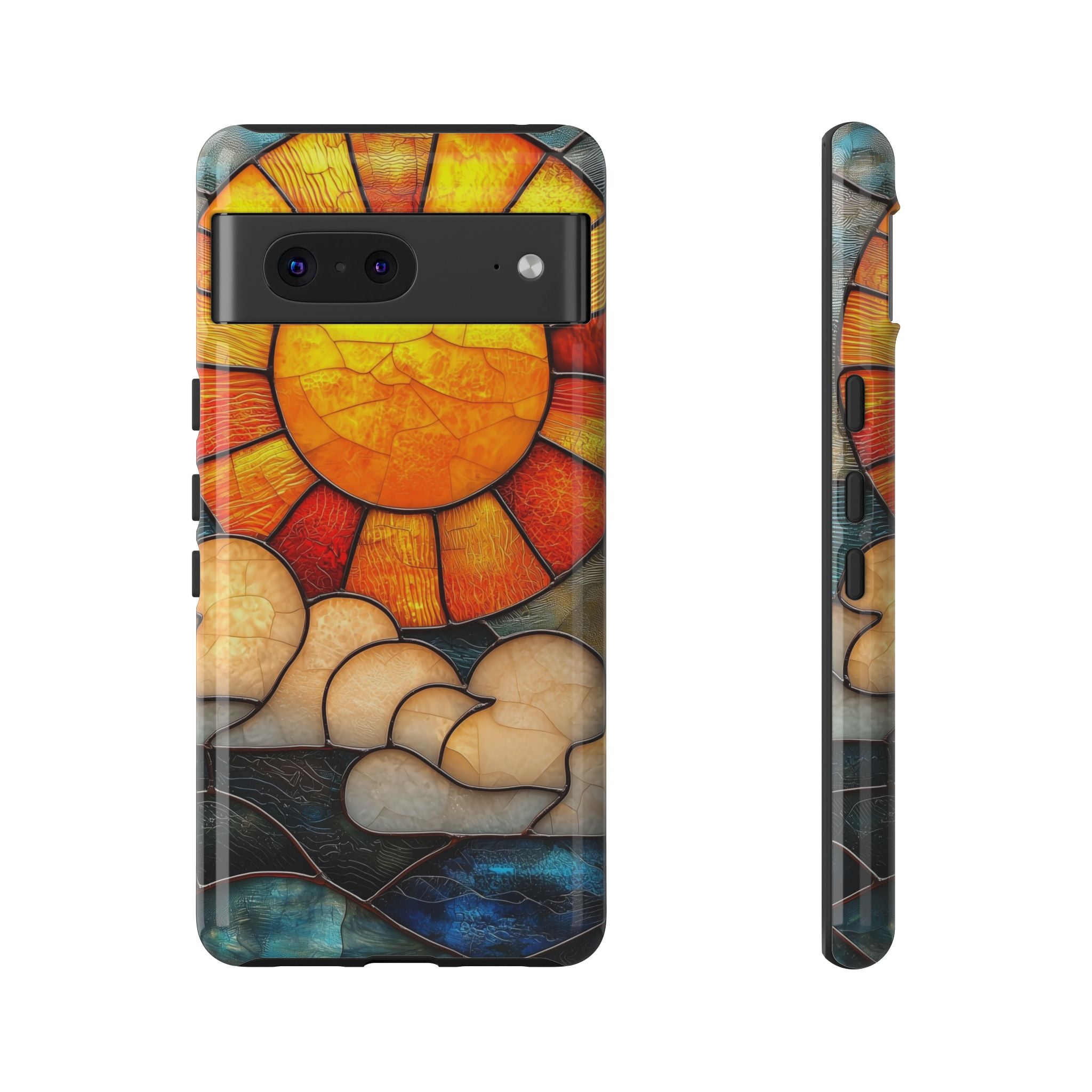 Stained Glass Sun & Clouds Google Pixel Case