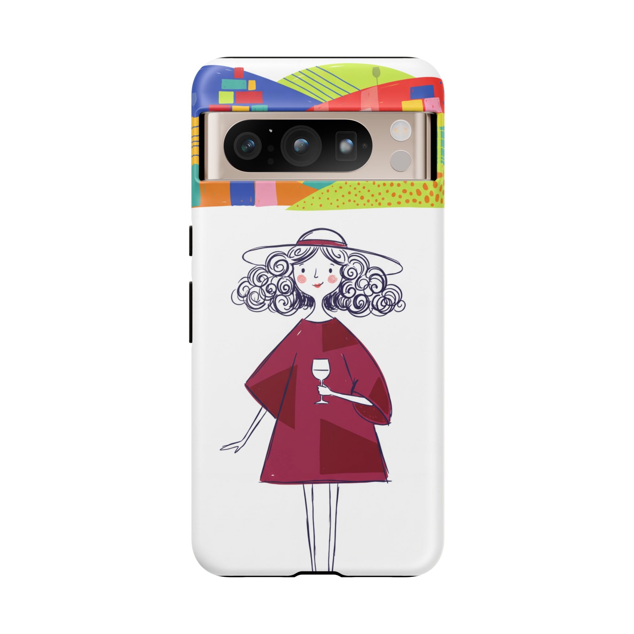 Colourful Artistic Wine Lady Google Pixel Phone Case