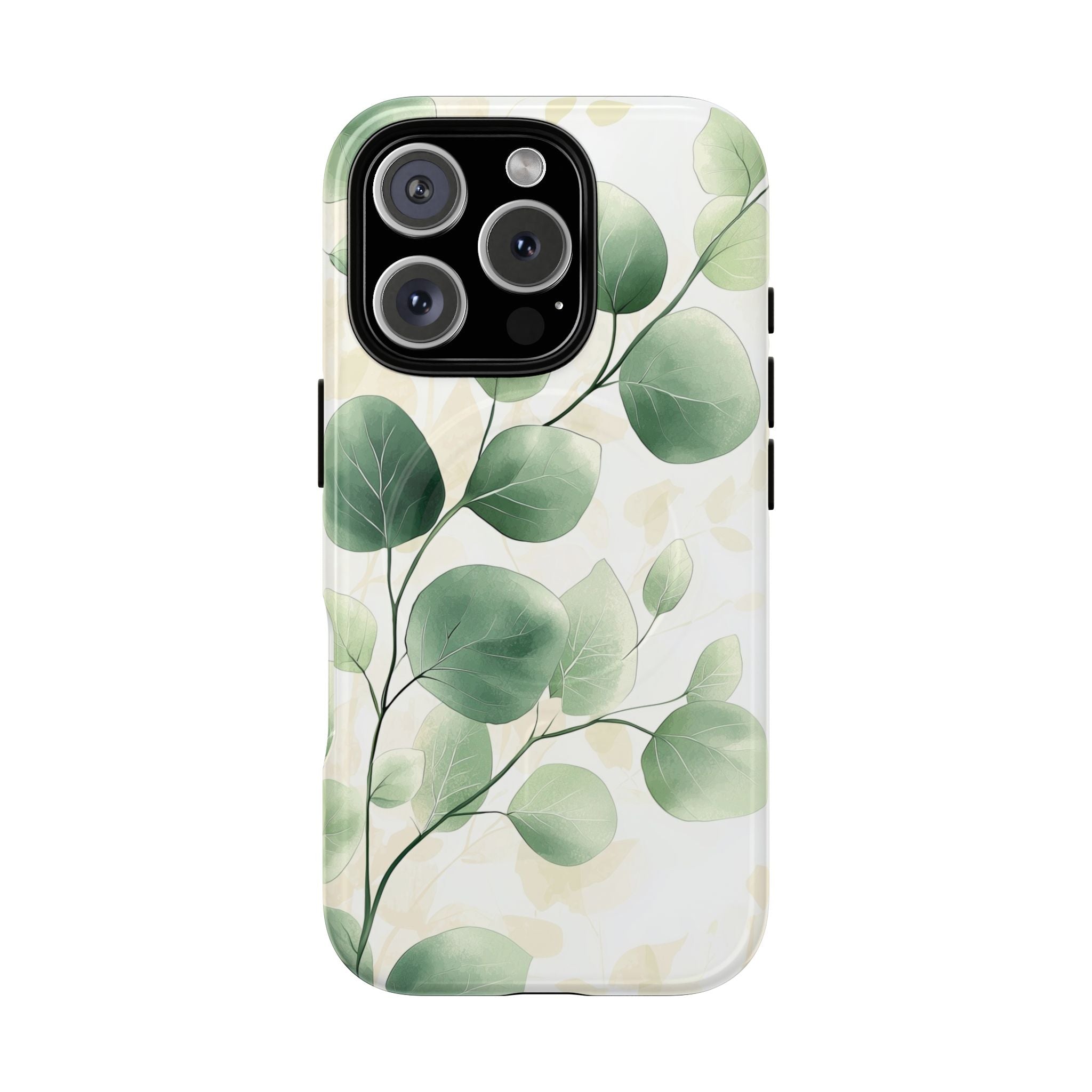 Botanical Eucalyptus Tough MagSafe iPhone Case | Green Watercolour Leaf