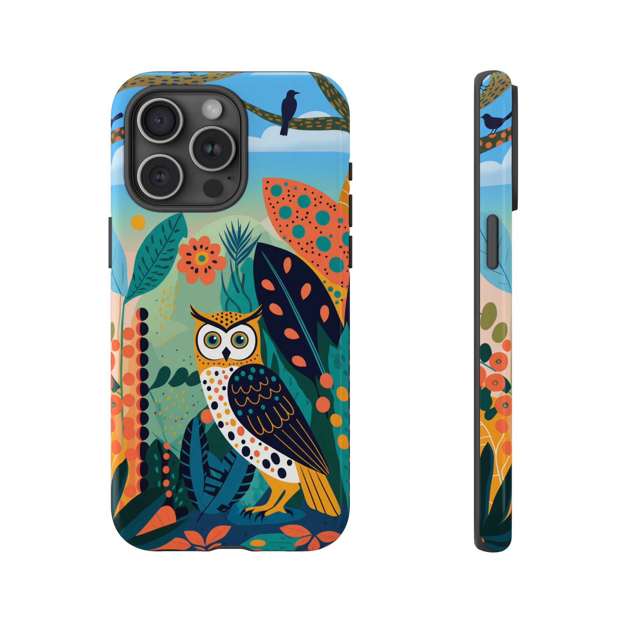 Botanical Forest Colourful Owl iPhone Case