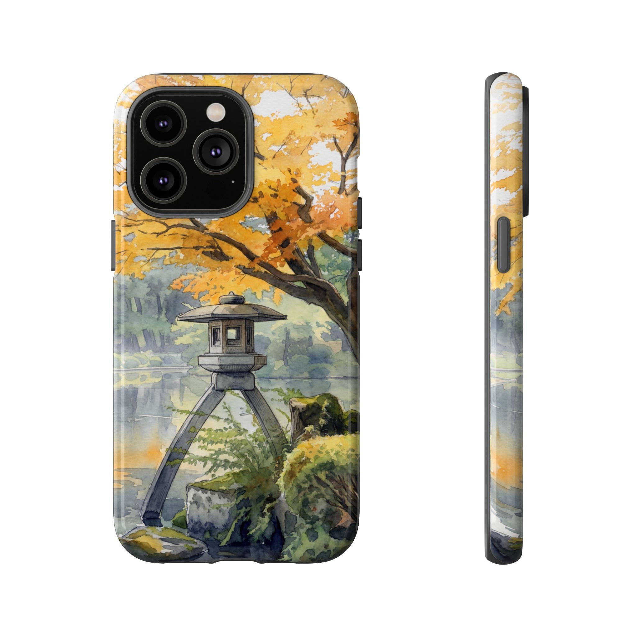 Autumn Japanese Garden iPhone Case | Scenic Lantern Fall
